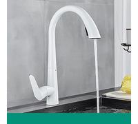 Rubinetto a Ponte con doppia funzione per Acqua calda e fredda, miscelatore monocomando Nero con vassoio, Elegante Design Bianco a gru per cucina, Taglia unica