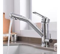 Rubinetto da cucina a 3 Vie, Acqua pura, Acqua potabile, Acqua calda e fredda, rubinetto per lavello in ottone, rotazione a 360°, rubinetti per lavello da cucina - La bel