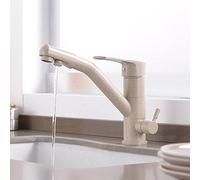 Rubinetto da cucina a 3 Vie, Acqua pura, Acqua potabile, Acqua calda e fredda, rubinetto per lavello in ottone, rotazione a 360°, rubinetti per lavello da cucina - La bel