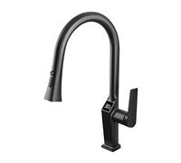 Rubinetto da cucina ad arco Alto con doccetta estraibile, rubinetto per lavello in ottone con doppia modalità di erogazione dell'acqua, moderni rubinetti da cucina estrai