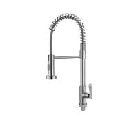 Rubinetto da cucina estraibile in Acciaio inossidabile - Miscelatore per lavello singolo a parete con Acqua fredda per Mobile bagno - Design moderno con getto per UNA fac