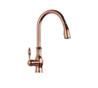 Rubinetto da cucina in Bronzo Nero, miscelatore estraibile, girevole a 360°, maniglia in ottone, Acqua calda e fredda, Perfetto per la pulizia del lavello Della cucina, f