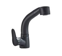 Rubinetto da cucina Nero girevole a 360°, miscelatore da bagno a 2 Vie con Acqua calda e fredda, spruzzatore per lavello da montare sul Ponte, Design estensibile per un f