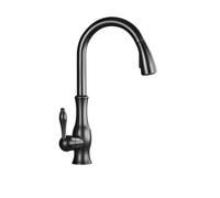 Rubinetto da cucina Nero opaco, miscelatore estraibile in Bronzo Nero, girevole a 360°, maniglia singola in ottone, Acqua calda e fredda, ideale per la pulizia del Lavell