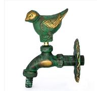 Rubinetto decorativo da parete per esterni, da giardino, a Forma di uccello Verde/Mocio in Bronzo/Gru da giardino