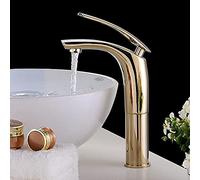 Rubinetto per lavabo in ottone, miscelatore per Acqua calda e fredda, rubinetto resistente per lavabo, Design Elegante e Alto, facile installazione, Perfetto per interni