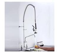 Rubinetto per lavello da cucina Alto con doppia maniglia - Miscelatore girevole per Acqua calda e fredda, montaggio su Piano, Design per lavabo da bagno - Soluzione idrau