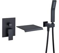 Rubinetto per vasca da bagno moderno a parete, maniglia singola, Acqua calda e fredda, finitura moderna in nichel Spazzolato, Design Elegante a cascata per bagno di lusso