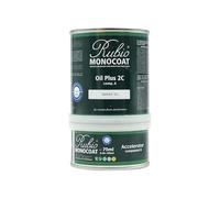 Rubio Monocoat Oil Finish for Wood | Oil Plus 2C | Flaxseed Oil, Quick Drying for Indoor Wood, Includes Accelerator, Part B | 350 ml | 14 m² - Smoke 5%