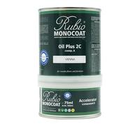 Rubio Monocoat Wood Oil Finish 14 m² - Vienna | Oil Plus 2C | Quick-Dry, Eco-Friendly Linseed Wood Oil for Indoor Use, Includes Accelerator (Part B) | Protector | 350 ML