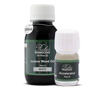 Rubio Monocoat Wood Oil Finish 5 m² - White | Oil Plus 2C | Quick-Dry, Eco-Friendly Linseed Wood Oil for Indoor Use, Includes Accelerator (Part B) | Protector | 130 ML