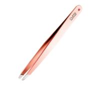 Rubis Classic Stainless Steel Slanted Tweezers with Real Ruby For Precise Eyebrows and Hair Removal 1K103REDRU Red Gold Rubis Switzerland Swiss