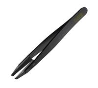 Rubis Classic Techno Stainless Steel Tweezers for Precise Eyebrows and Hair Removal Slanted Polymer Tips 1KS104 Black Rubis Switzerland Swiss Made W
