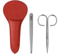 Rubis Manicure Set with Nail Scissors and Tweezers for Eyebrow Plucking, Small Nail Set, 2 Pieces, Nail Care Set and Tweezers Case