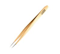 Rubis Stainless Steel Pointed Tweezers for Precise Eyebrows and Hair Removal 1K003 Made in Switzerland Gold