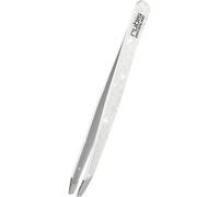 Rubis Switzerland Tweezers Slanted - White Glitter - Professional Slant Plucking Tweezers for Eyebrow Shaping and Hair Removal