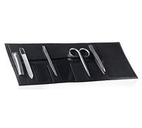 Rubis Travel Manicure Set - Travel Set Deluxe - Nail Scissors Classic, Nail Clippers, Cuticle Pusher, Nail File Glass and Eyebrow Tweezers Classic