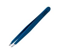 Rubis Tweezers Classic Satin Blue 1K109 - The Perfect Tool for Eyebrow Care - Tweezers with Pointed Tips - Suitable for Plucking Eyebrows & Removal of ingrown Hairs or splinters