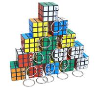 Rubix Cube 3x3, 16-Piece Mini Rubix Cube Set with Keychains, Pocket-Sized 3cm Puzzle Cubes for Kids, Adults and Travel, Educational Gift for Cognitive Skills Development