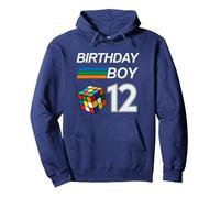 Rubix Cube Speed Cubing Birthday Boy 12 Years Old Boys Kid Pullover Hoodie, Adult Unisex, Navy Blue, Small