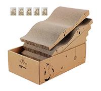 RUBMEOW Cat Scratcher Cardboard Scratch Pad Box for Indoor Cats,5pcs Scratching Board Bed Reversible Durable,with Catnip