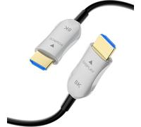RUBMUD 8K Fiber Optic HDMI 2.1 Cable 7.5m, Active HDMI Cable Slim, High Speed Fiber HDMI Cord, 48Gbps, 8K@60Hz 4K@120Hz, Dynamic HDR, eARC, HDCP 2.2&2.3, 3D, for HDTV Monitor Game Laptop Xbox PS4/PS5