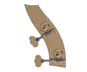 Rubner 140-100 Bass Mechanism for Double Bass Tyrolean Shape 4/4 and 3/4 Size 2-Piece 4-String Brass Made in Germany