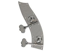 Rubner 140-104 Bass Mechanism for Double Bass, Tyrolean Form 4/4-3/4, 2 Pieces, 4-String, Nickel-Plated, Made in Germany