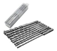Rubrykaz 9Pcs SDS Plus Masonry Drill Bit Set with Milled U-Flutes Cross Head Carbide Rotary Hammer Drill Bits and Storage Case