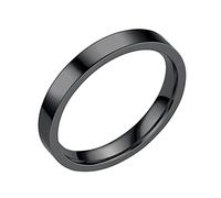Rubu22a 3 mm Stainless Steel Solid Rings Wedding Ring Rings for Women Rings for Men Smooth Rings Geometry Rings Size 6 13 Rings Storage Hand, black, 8
