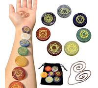 Rubu22a 7 Energy Stones Bracelet Gemstone Bracelets Natural Chakra Stones Yoga Bracelet Reiki Energy Therapy Good Luck Gemstone for Men and Women, one size, Stainless Steel, Stainless Steel