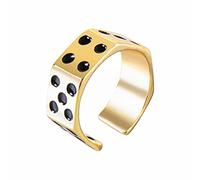 Rubu22a Anxiety Rings for Women Men Promise Ring Gay Anxiety Ring Jewellery Rotating Cube Anxiety Bands Ring Silver / Black / Gold Rings Women's 925 Silver, gold, adjustable
