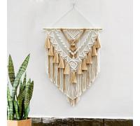 Rubu22a Boho Tassels Wall Hanging Woven Tapestry Handmade Cotton Handmade Wall Art Tapestry with Tassels Wall Decoration for Party Bedroom Living Room (A)