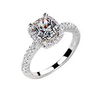 Rubu22a Cubic Zirconia Gift Jewellery Female Ring Women Ring with Shiny Rings Ringer Cup, grey, 10