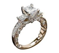 Rubu22a Diamond Ring Popular Exquisite Ring Simple Fashion Jewellery Popular Accessories Marigold Tea Organic, gold, 7 (EU)