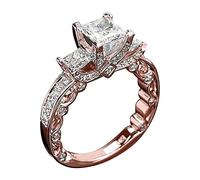 Rubu22a Diamond Ring Popular Exquisite Ring Simple Fashion Jewellery Popular Accessories Marigold Tea Organic, Rose Gold, 8
