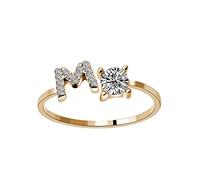 Rubu22a Fashionable ring jewellery for 26 people with diamond letters and letter markers, hoop skirt, 3 rings, wedding dress, m, One Size