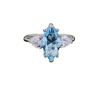 Rubu22a Heart Cubic Zirconia Wedding Ring in Blue Beer Cap The Rings, a, One Size