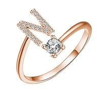 Rubu22a Letter Rings Open Rings Suggestion Gifts Bridal Rings for Engagement Parties Women's Rings Twisted, N, One Size