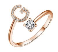 Rubu22a Letter Rings Open Rings Suggestion Gifts Bridal Rings for Engagement Parties Women's Rings Twisted, G, One Size