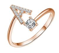 Rubu22a Letter Rings Open Rings Suggestion Gifts Bridal Rings for Engagement Parties Women's Rings Twisted, a, One Size
