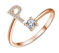 Rubu22a Letter Rings Open Rings Suggestion Gifts Bridal Rings for Engagement Parties Women's Rings Twisted, p, One Size