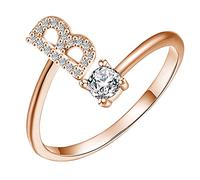 Rubu22a Letter Rings Open Rings Suggestion Gifts Bridal Rings for Engagement Parties Women's Rings Twisted, b, One Size