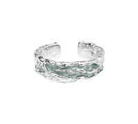Rubu22a Mint Green Texture Sense Design Ring Female Senior Personality Open Index Finger Ring Cold Wind Pair Ring Rings for Ducks, b, One Size