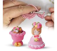 Rubu22a Reversible Crochet Bouquet Flower Doll, Cute Handmade Bridal Cross Dressing, Wedding Dress Dolls, Funny Knitted Graduation Birthday (C)