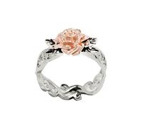 Rubu22a Ring Natural Gold Jewellery Rose Wedding Diamond White Rings Women's Ring, As show, 11