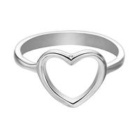 Rubu22a Simple Electroplating Love Heart Ring Women's Jewellery Engagement Ring Gemstone, silver, 5