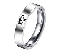 Rubu22a Simple Titanium Steel Ring Women's Ring Cartoon Cute Jewellery Ring The Rings Poster Framed, Sl1, 7 (EU)
