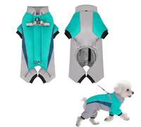 Rubu22a Winter Coat Dog Coat for Dogs, Full Body Protection with 4 Legs, Warm Fleece Snowsuit, Waterproof, Windproof, Puppy Buffer Jacket, Reflective (Mint Green, XXL)