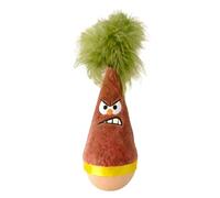 Rubu22a Wooden Wobble Toy for Cats Carrot Plush 18cm Angry and Cheerful Interactive Battery-Free (Brown)